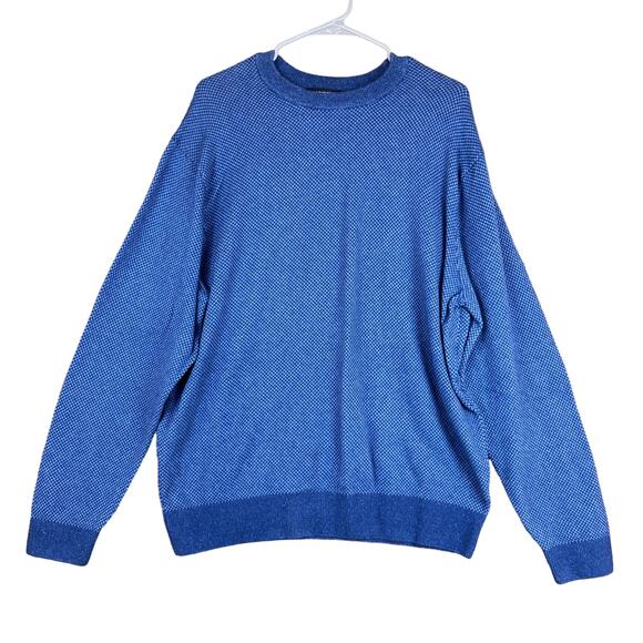 Roundtree & Yorke Mens Sweater Blue Crew Neck Cashmere Blend Long Sleeve XL - Picture 1 of 13